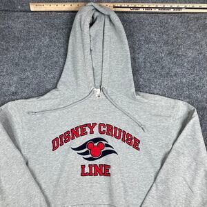 Disney Hoodie Mens Large Gray Cruise Line Mickey Logo Quarter Zip Pullover